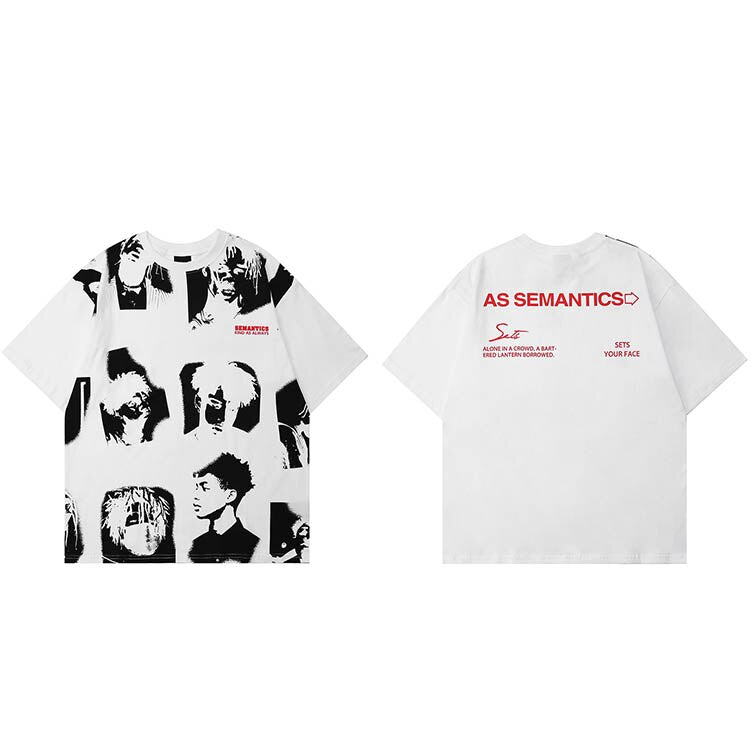"Faces" Unisex Men Women Streetwear Graphic T-Shirt - Street King Apparel