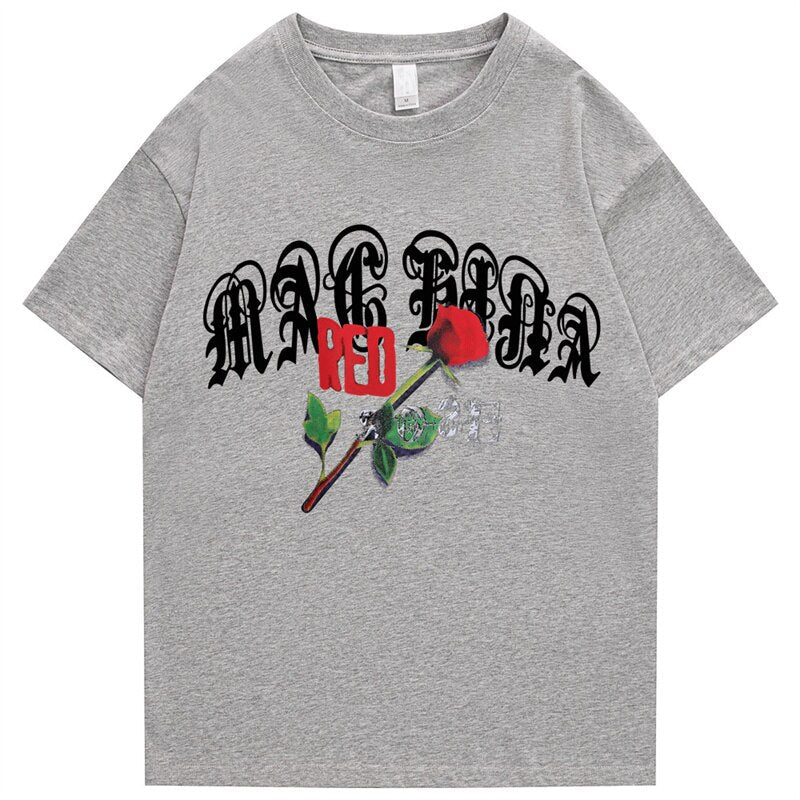 "Rose” Men Women Streetwear Unisex Graphic T-Shirt - Street King Apparel