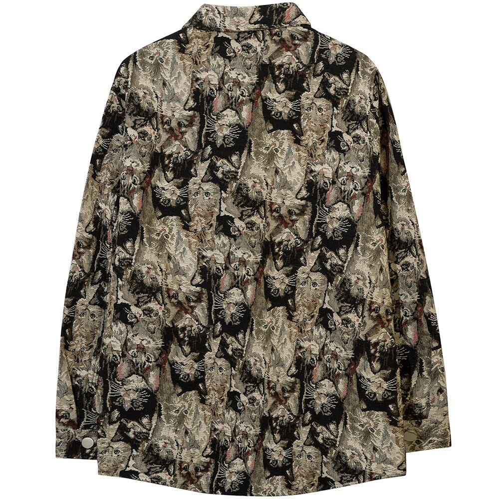 "Jungle Ready" Unisex Men Women Graphic Streetwear Button Shirt - Street King Apparel