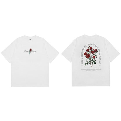 "Fallen Roses" Unisex Men Women Streetwear Graphic T-Shirt - Street King Apparel