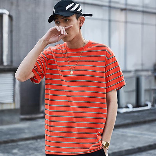 "Striped" Unisex Men Women Streetwear Graphic T-Shirt - Street King Apparel