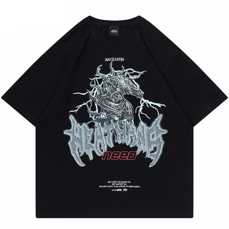 "Grey Dragon" Unisex Men Women Streetwear Graphic T-Shirt - Street King Apparel