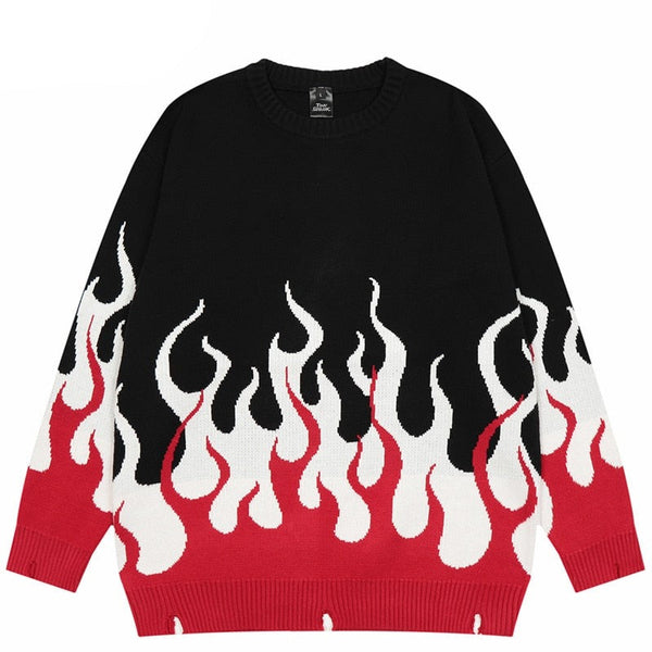 "Fire To The Flame" Unisex Men Women Streetwear Graphic Sweater - Street King Apparel