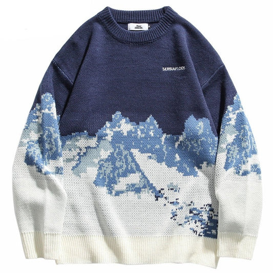 Street King Apparel "Blue Mountain" Unisex Men Women Streetwear Graphic Sweater - Street King Apparel