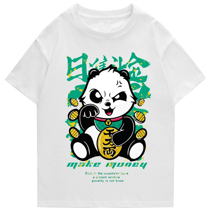 "Rich Panda” Men Women Streetwear Unisex Graphic T-Shirt - Street King Apparel