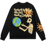 "All Around The World" Unisex Men Women Streetwear Graphic Sweatshirt Daulet Apparel