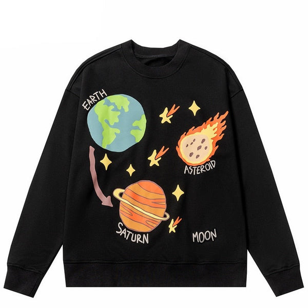 "Falling In Space" Unisex Men Women Streetwear Graphic Sweatshirt - Street King Apparel