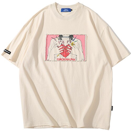 "Red Heart" Unisex Men Women Streetwear Graphic T-Shirt - Street King Apparel