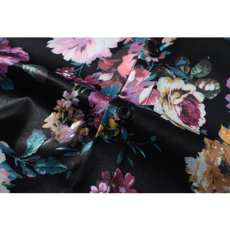 "Retro Rose" Unisex Men Women Streetwear Graphic Button Shirt - Street King Apparel