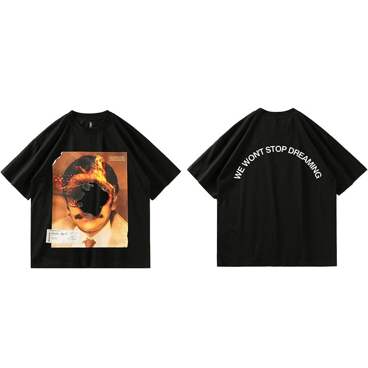 Street King Apparel "Burning Flame" Unisex Men Women Streetwear Graphic T-Shirt - Street King Apparel