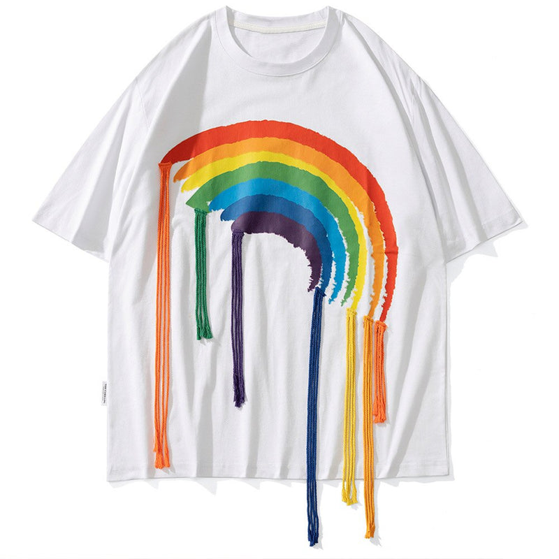 "Rainbow Falling" Unisex Men Women Streetwear Graphic T-Shirt - Street King Apparel