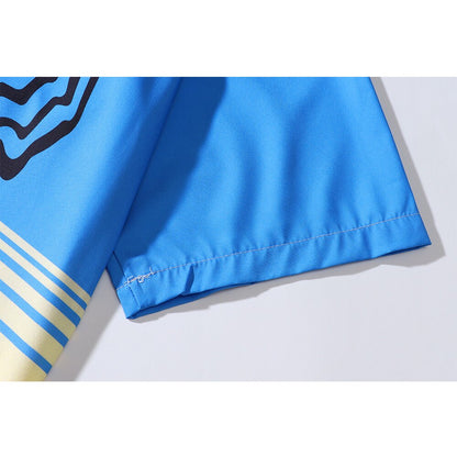"Patchwork" Unisex Men Women Streetwear Button Shirt - Street King Apparel