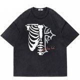 "Skeleton Cross" Unisex Men Women Streetwear Graphic T-Shirt - Street King Apparel