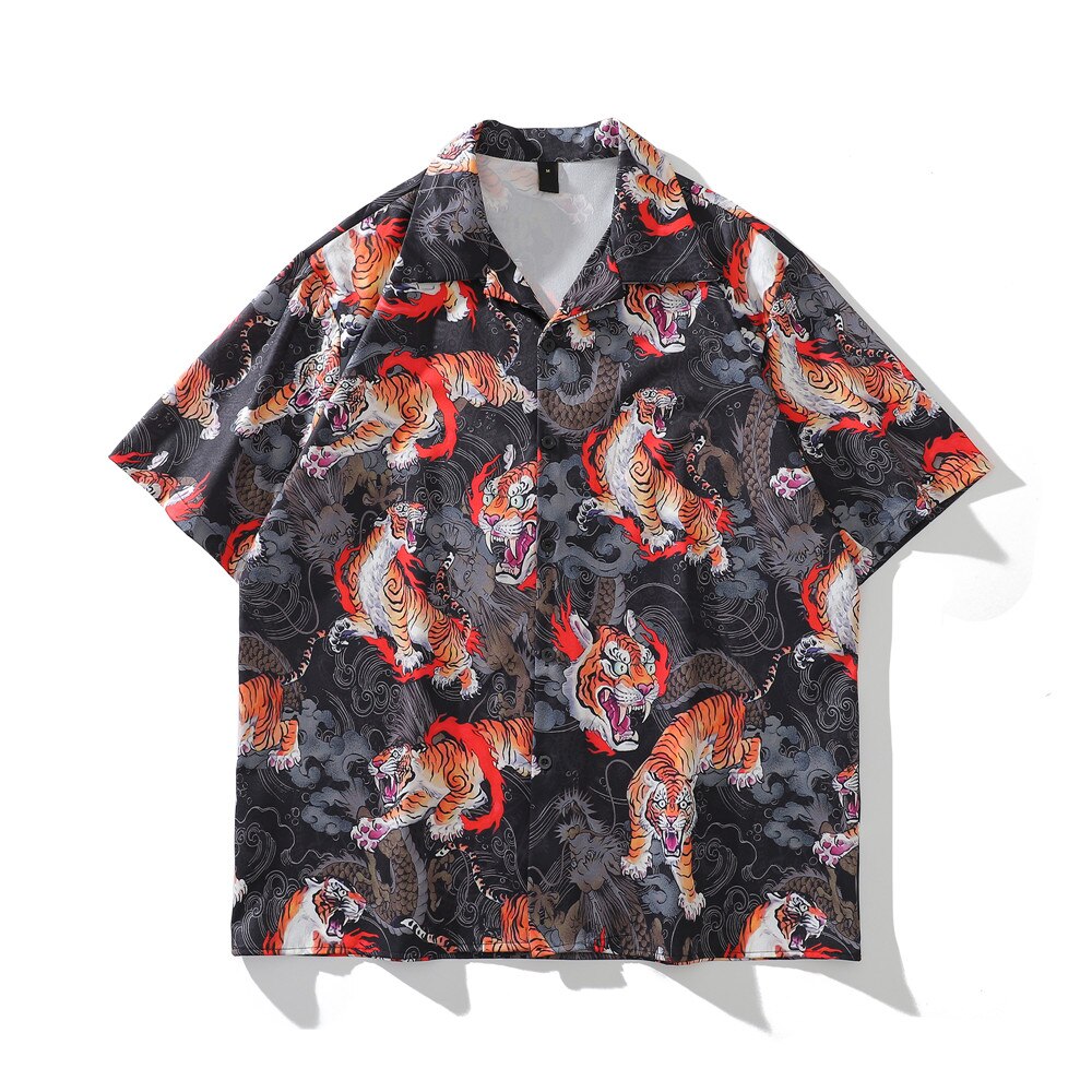"Fury" Unisex Men Women Streetwear Graphic Button Up Shirt - Street King Apparel