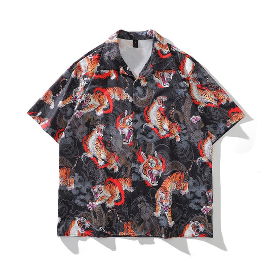 "Fury" Unisex Men Women Streetwear Graphic Button Up Shirt - Street King Apparel