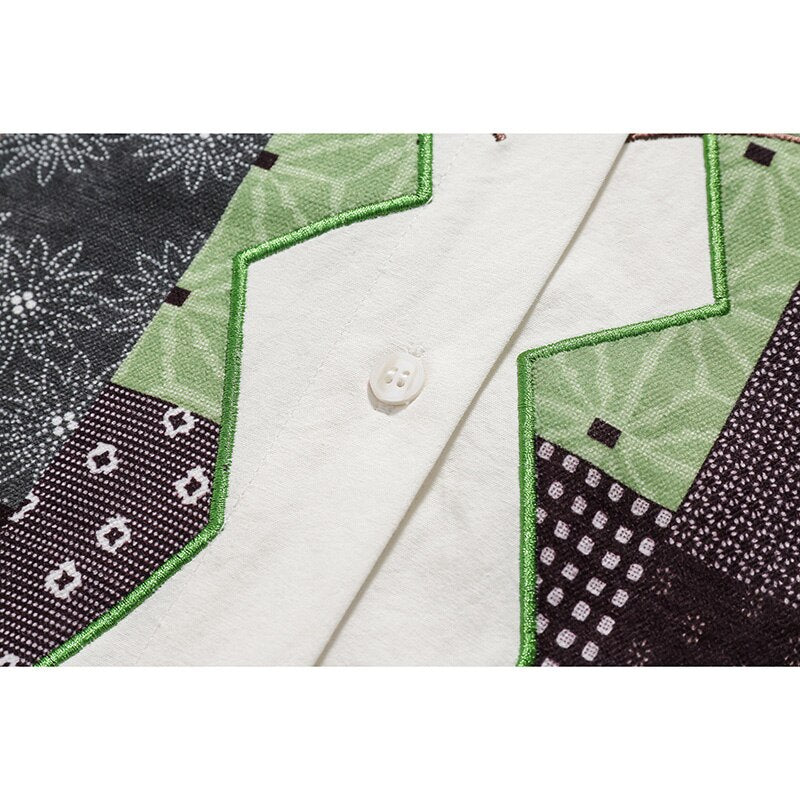 "Retro Heart" Graphic Streetwear Men Women Unisex Button Shirt - Street King Apparel