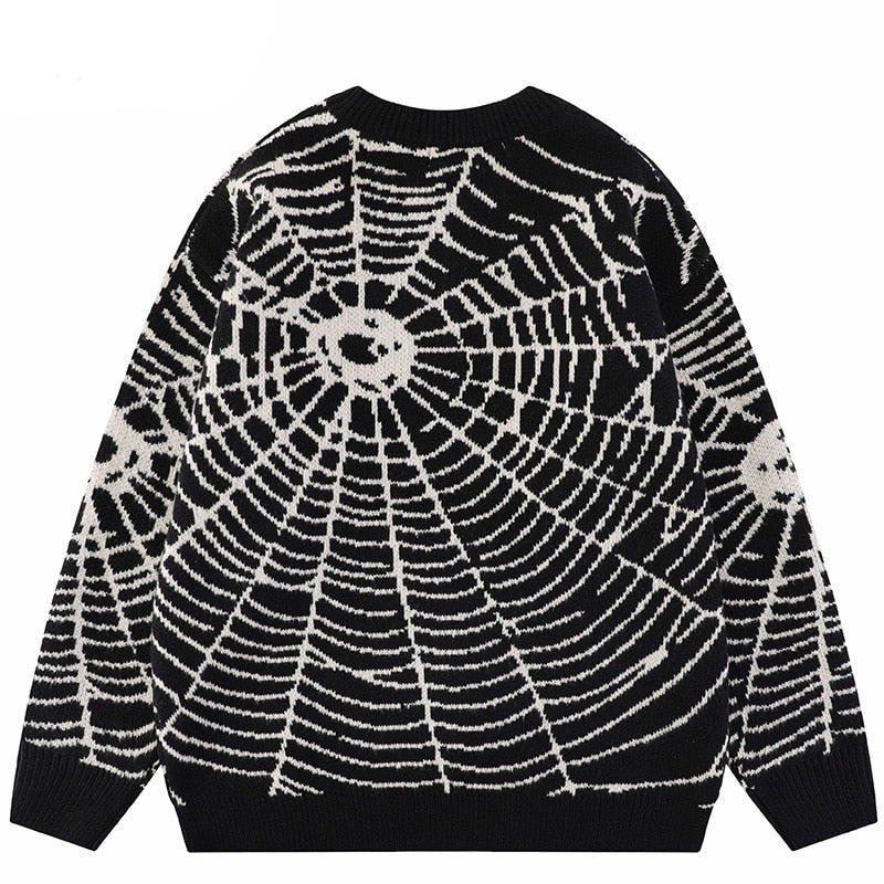 "Spider Web" Unisex Men Women Streetwear Graphic Sweater - Street King Apparel