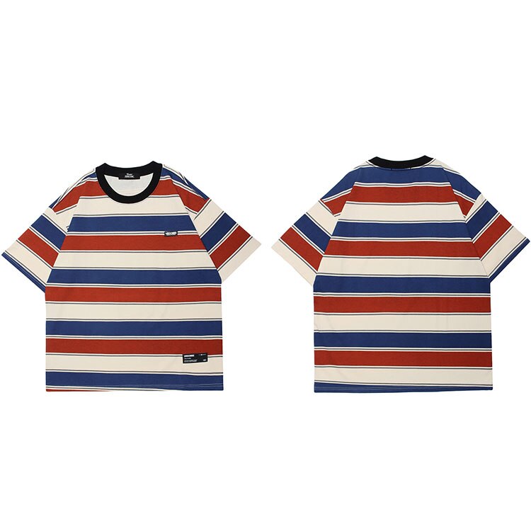 "Striped" Unisex Men Women Streetwear Graphic T-Shirt - Street King Apparel
