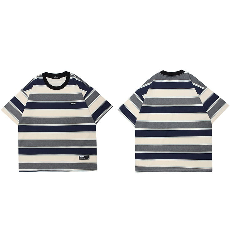 "Striped" Unisex Men Women Streetwear Graphic T-Shirt - Street King Apparel