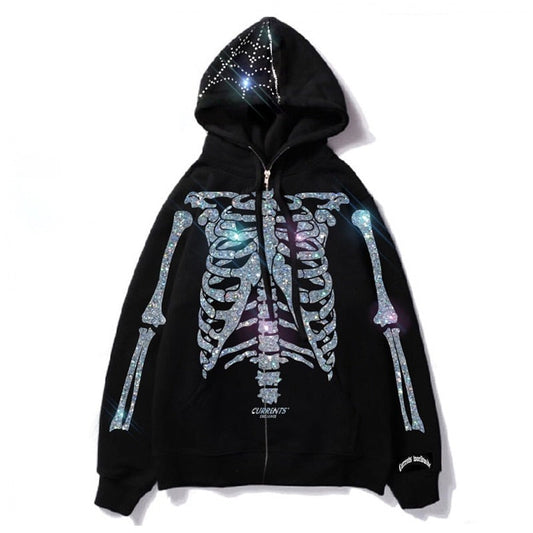 "Rhinestones" Unisex Men Women Streetwear Graphic Hoodie - Street King Apparel