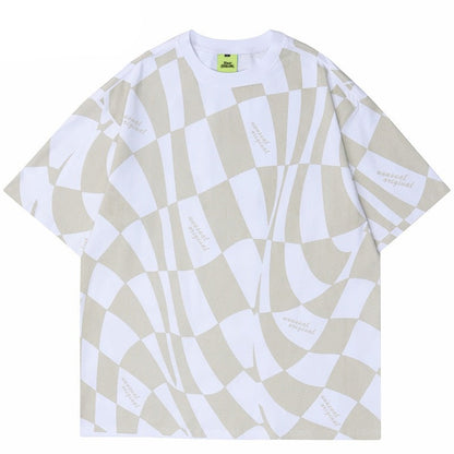 "Plaid World" Unisex Men Women Streetwear Graphic T-Shirt - Street King Apparel
