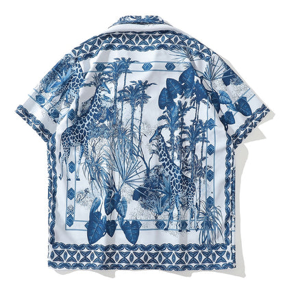 "Hawaiian Beach" Unisex Men Women Streetwear Button Shirt - Street King Apparel