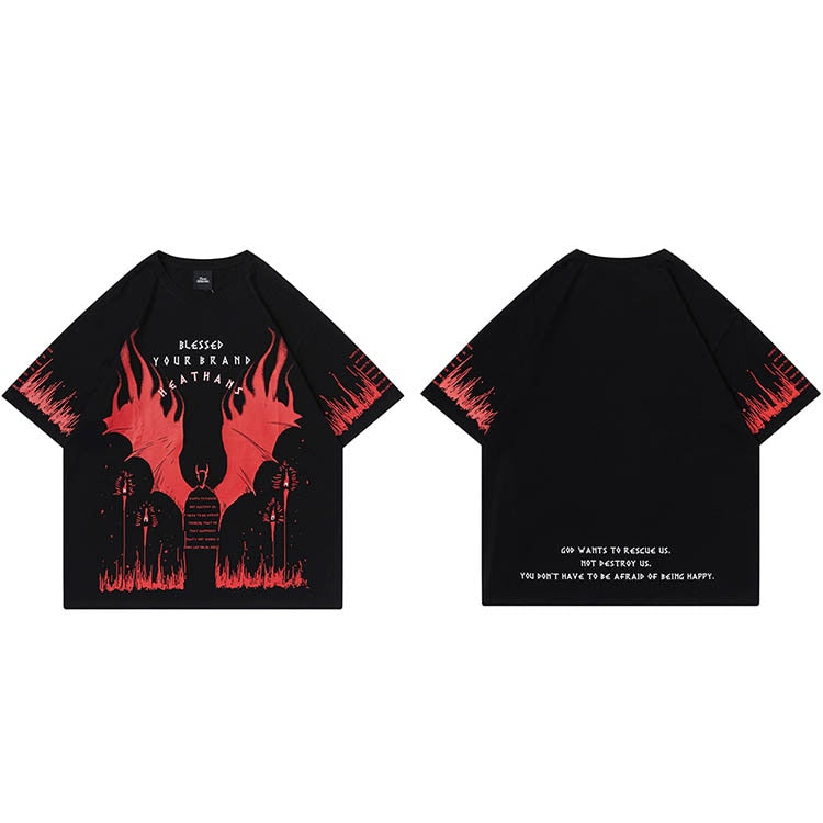 "Fire Flame" Unisex Men Women Streetwear Graphic T-Shirt - Street King Apparel