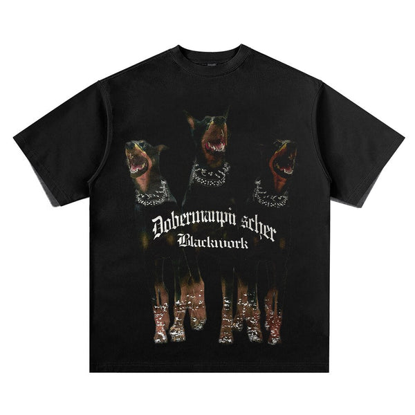 "Doberman" Men Women Streetwear Unisex Graphic T-Shirt - Street King Apparel