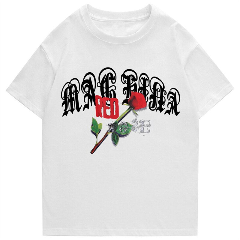 "Rose” Men Women Streetwear Unisex Graphic T-Shirt - Street King Apparel