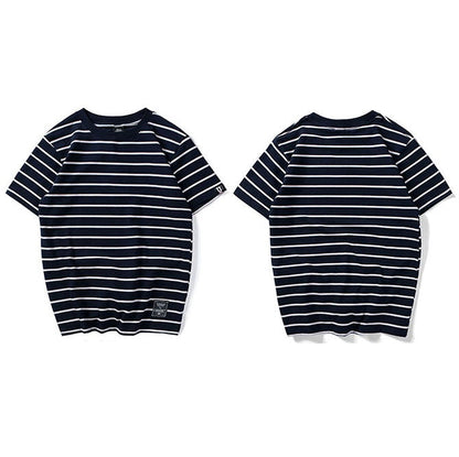 "Striped" Unisex Men Women Streetwear Graphic T-Shirt - Street King Apparel