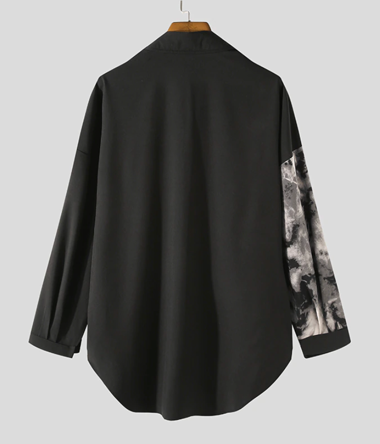 "Split Smoke" Unisex Men Women Streetwear Button Up Shirt - Street King Apparel
