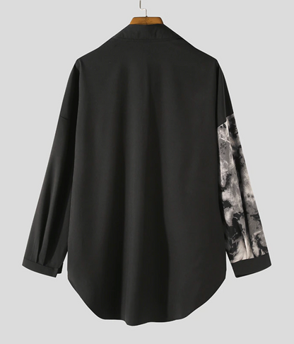 "Split Smoke" Unisex Men Women Streetwear Button Up Shirt - Street King Apparel