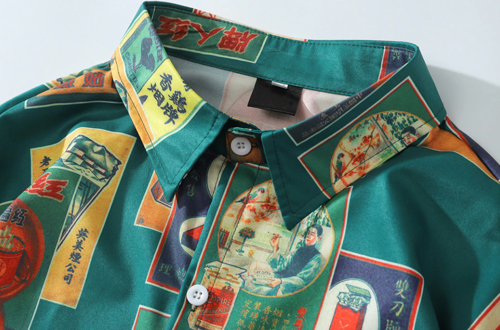 "Micasso" Unisex Men Women Streetwear Graphic Button Up Shirt - Street King Apparel