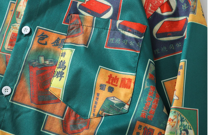 "Micasso" Unisex Men Women Streetwear Graphic Button Up Shirt - Street King Apparel