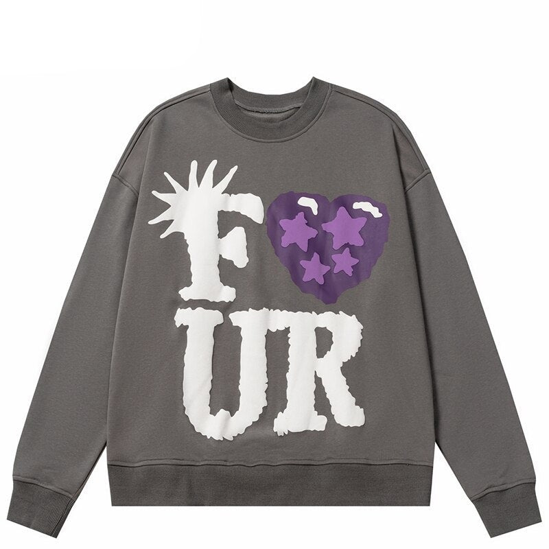"I Love The World" Unisex Men Women Streetwear Graphic Sweatshirt - Street King Apparel