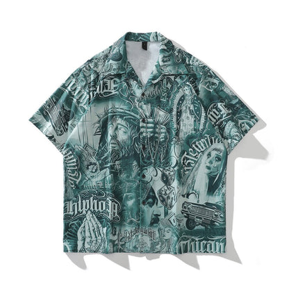 "Paisa" Unisex Men Women Streetwear Button Up Shirt - Street King Apparel