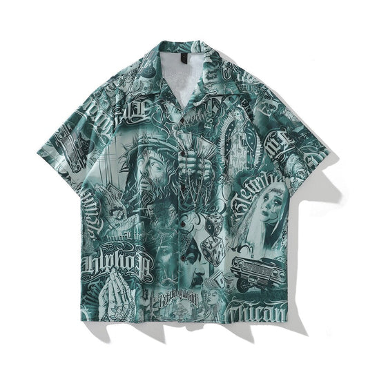 "Paisa" Unisex Men Women Streetwear Button Up Shirt - Street King Apparel