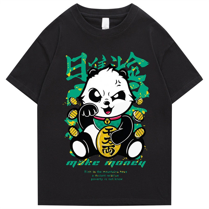 "Rich Panda” Men Women Streetwear Unisex Graphic T-Shirt - Street King Apparel