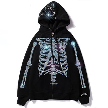 "Rhinestones" Unisex Men Women Streetwear Graphic Hoodie - Street King Apparel