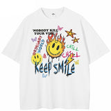"Keep Smiling" Unisex Men Women Streetwear Graphic T-Shirt - Street King Apparel