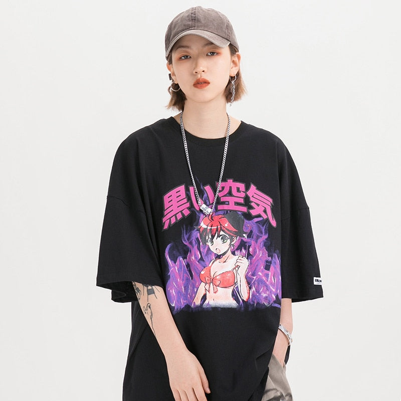 "Purple Flame" Unisex Men Women Streetwear Graphic T-Shirt - Street King Apparel