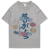 2022 Men's Hip Hop T Shirt Streetwear Kanji Harajuku Cat T Shirt Summer Short Sleeve Top T Shirt 100% Cotton Print T Shirt Daulet Apparel