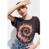 "Fire Flame" Unisex Men Women Streetwear Graphic T-Shirt - Street King Apparel