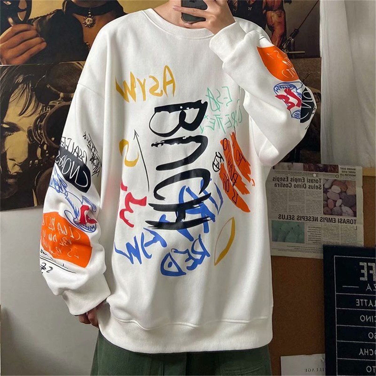 "Look Both Ways" Unisex Men Women Streetwear Graphic Sweatshirt - Street King Apparel