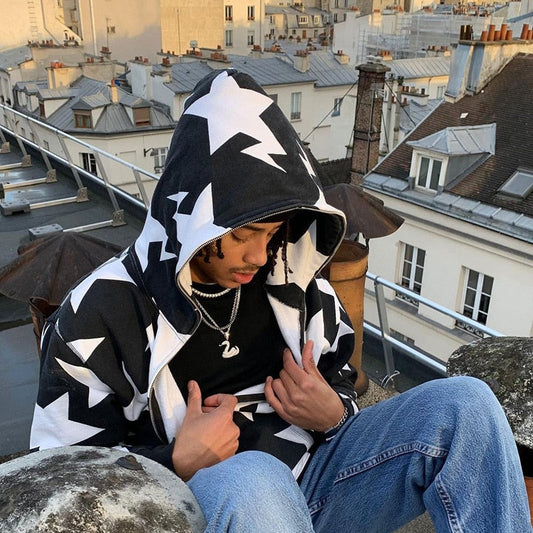 "Star" Zip Up Unisex Men Women Streetwear Graphic Sweater - Street King Apparel