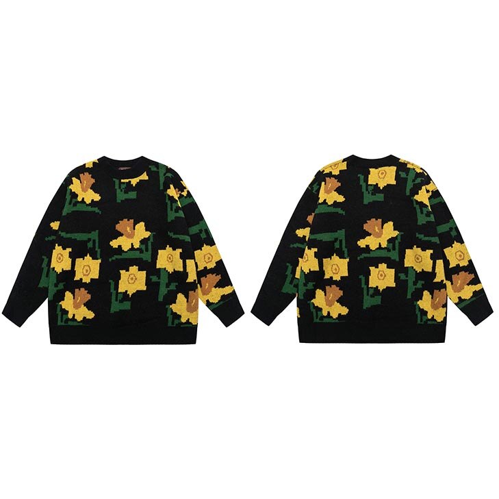 "Yellow Garden" Unisex Men Women Streetwear Graphic Sweater - Street King Apparel