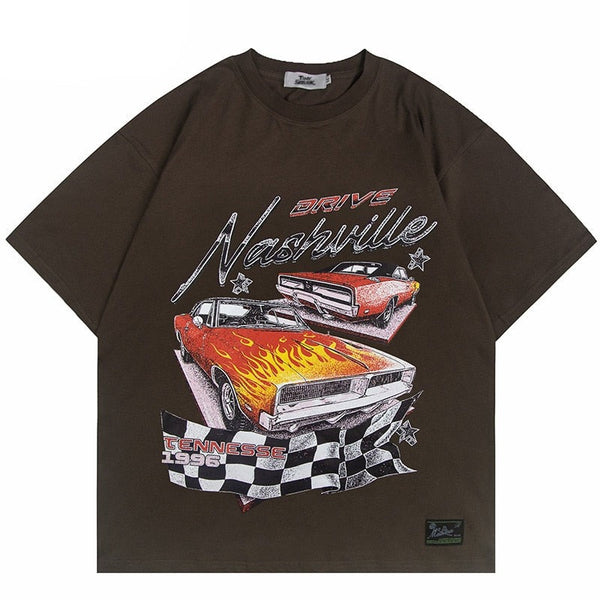 "Race Track" Unisex Men Women Streetwear Graphic T-Shirt - Street King Apparel