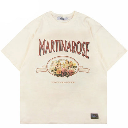 "Vintage Rose" Unisex Men Women Streetwear Graphic T-Shirt - Street King Apparel