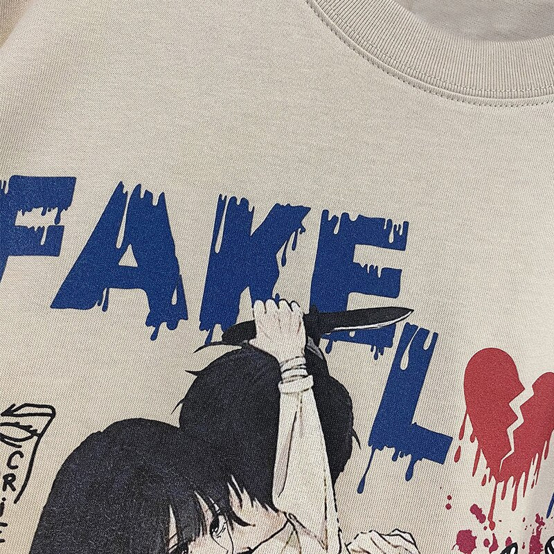 "Fake Love" Unisex Men Women Streetwear Graphic T-Shirt - Street King Apparel