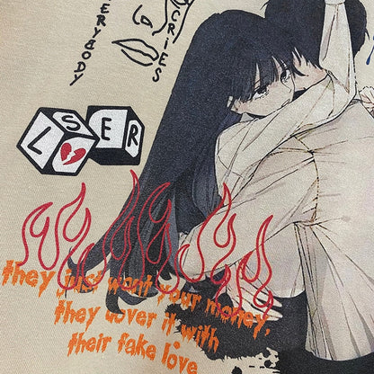 "Fake Love" Unisex Men Women Streetwear Graphic T-Shirt - Street King Apparel